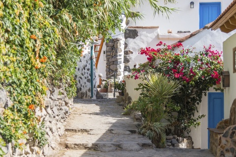 Straße in Valle Gran Rey (La Gomera, Kanarische Inseln)