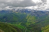 Panoramablick vom Aussichtspunkt Mirador del Cable. Fuente Dé. Kantabrien