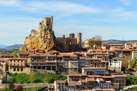 Detailansicht der Burg von Frías in Burgos, Kastilien-León