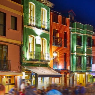 Vista nocturna del Barrio Húmedo de León