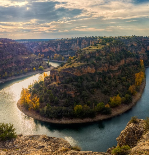 Panoramablick vom Naturpark Hoces del Río Duratón aus. Segovia