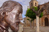 Monument to José Zorrilla, opposite the Collegiate Church of San Pedro in Lerma (Burgos, Castilla y León)