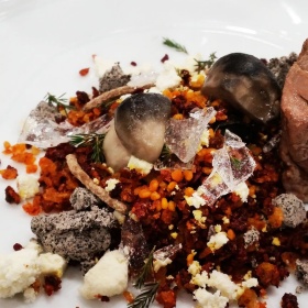 Prato de alta cozinha com trufa de Soria Prato de alta cozinha com trufa de Soria