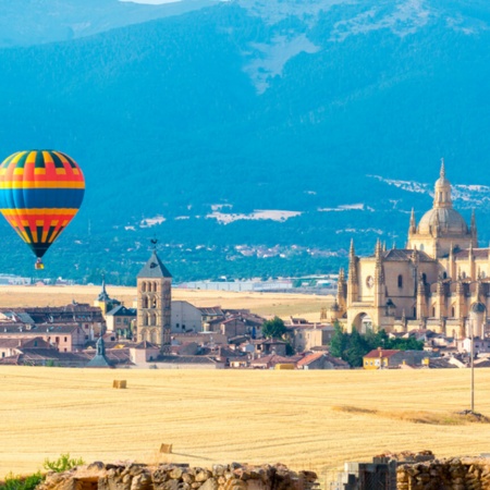 Hot air balloons over Segovia