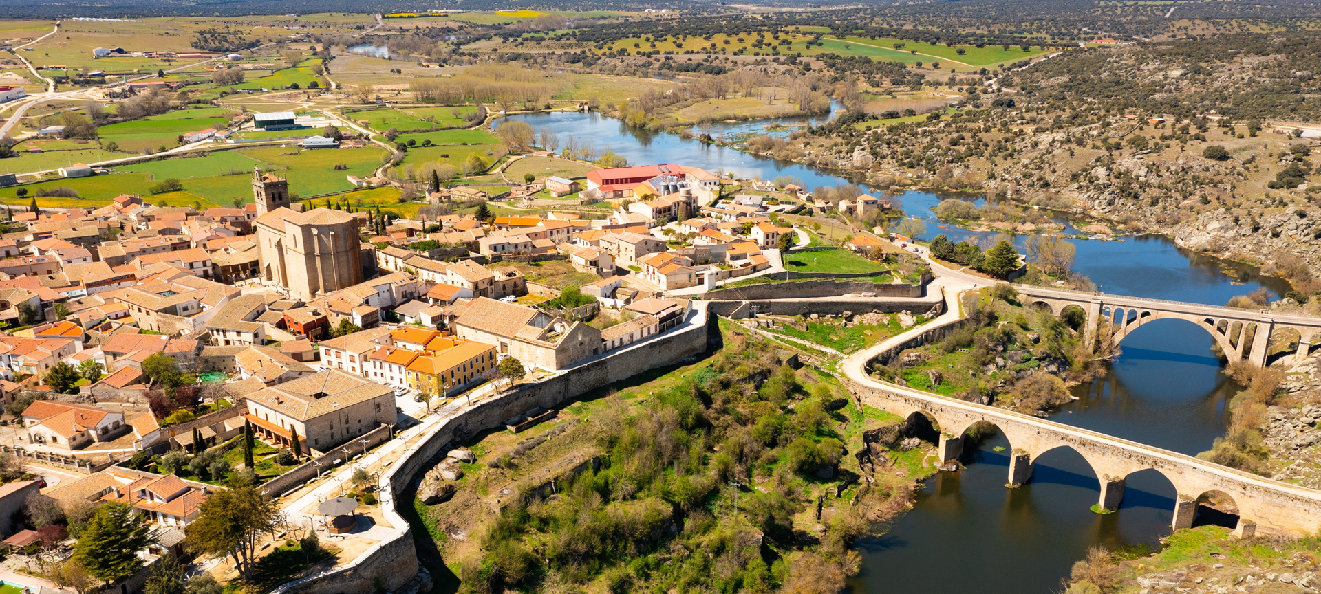 Aerial view of Ledesma (Salamanca, Castilla y León)