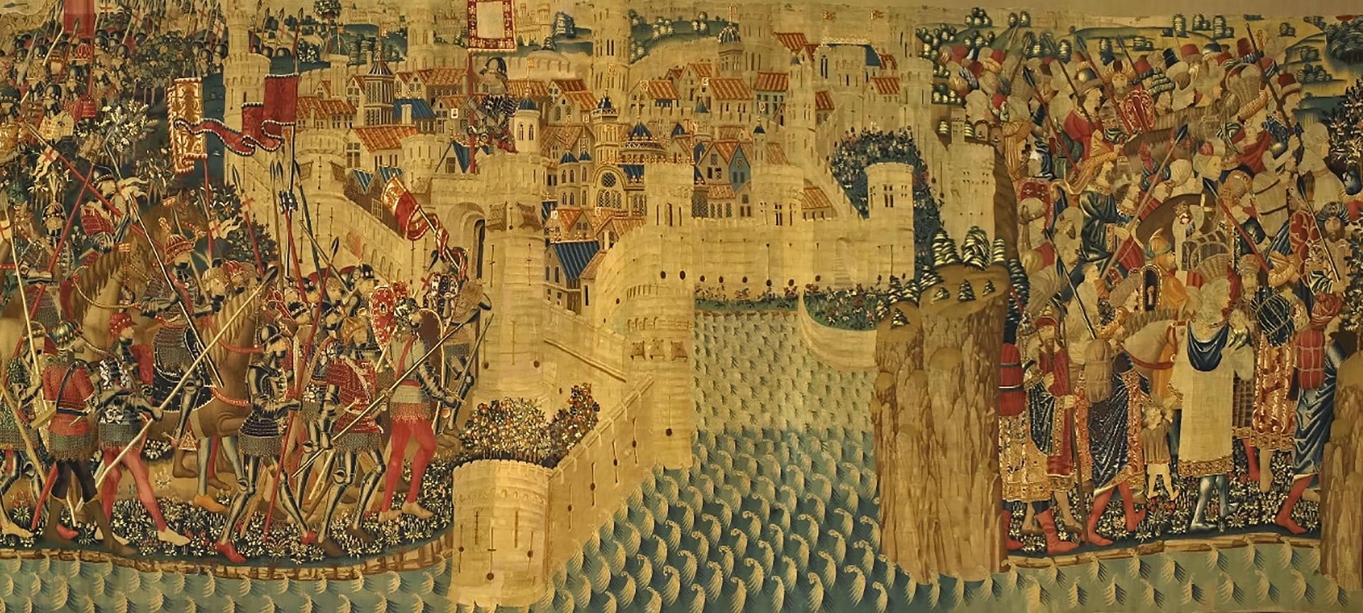 Tapisserie « Asalto de Arcila ». XVe siècle. Tournai. Musée de Pastrana Tapisserie « Asalto de Arcila ». XVe siècle. Tournai. Musée de Pastrana