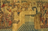 Tapestry asalto de arcila. 15th century Tournai. Pastrana Museum