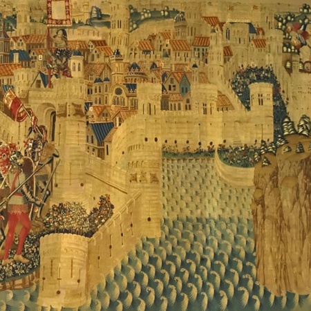 Tapisserie « Asalto de Arcila ». XVe siècle. Tournai. Musée de Pastrana