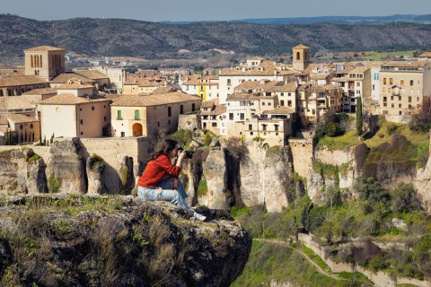 Tourist in Cuenca, Kastilien-La Mancha