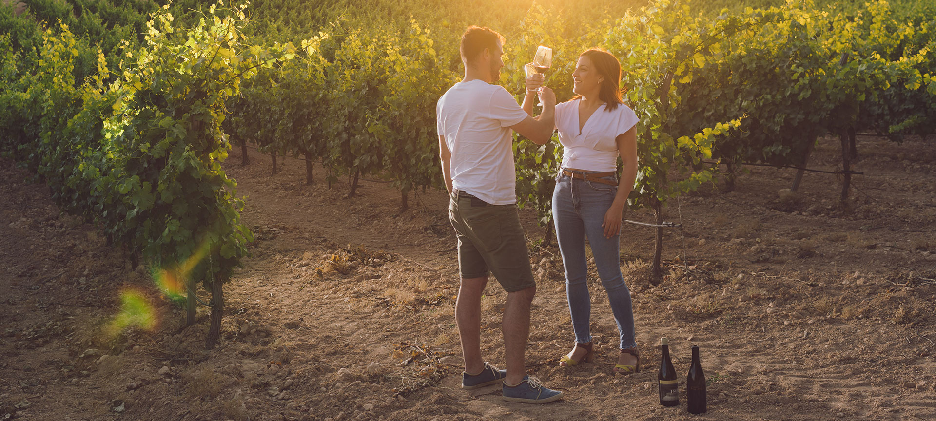 Turistas en viñedos de la Ruta del Vino Almansa