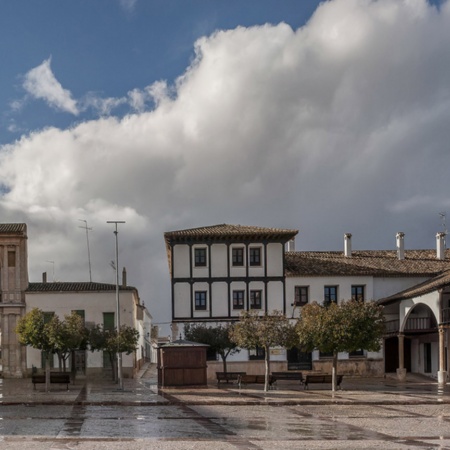 Plaza Mayor square in Villanueva de la Jara (Cuenca, Castilla-La Mancha)