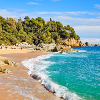 View of Sa Boadella beach in Lloret de Mar (Girona, Catalonia)