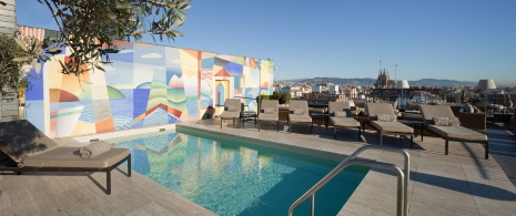 Terrace at the Hotel Majestic in Barcelona