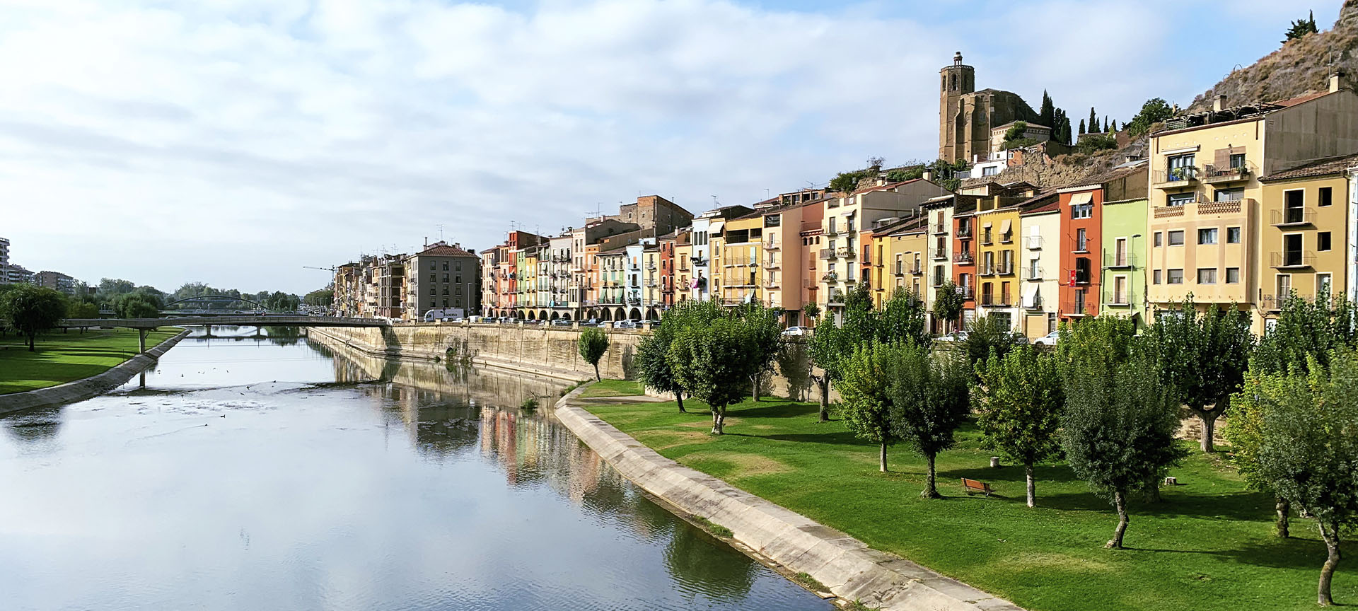 River Segre on its route through Balaguer (Lleida, Catalonia)