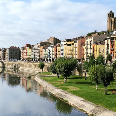 River Segre on its route through Balaguer (Lleida, Catalonia)