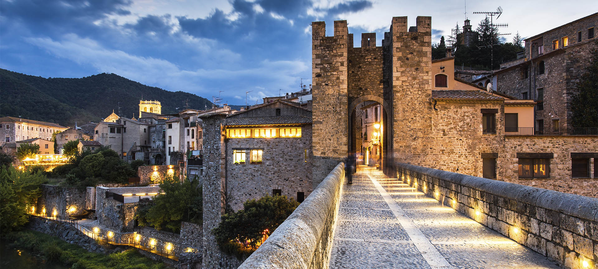 View of Besalú (Girona, Catalonia) from its castle