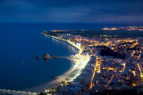 View of Blanes at night. Girona