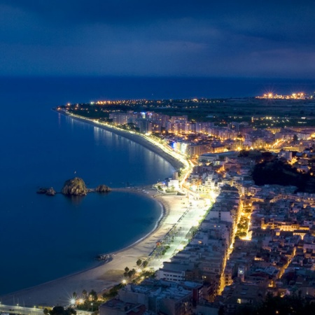 View of Blanes at night. Girona