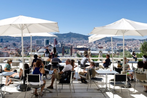 Café auf dem Montjüic, Barcelona