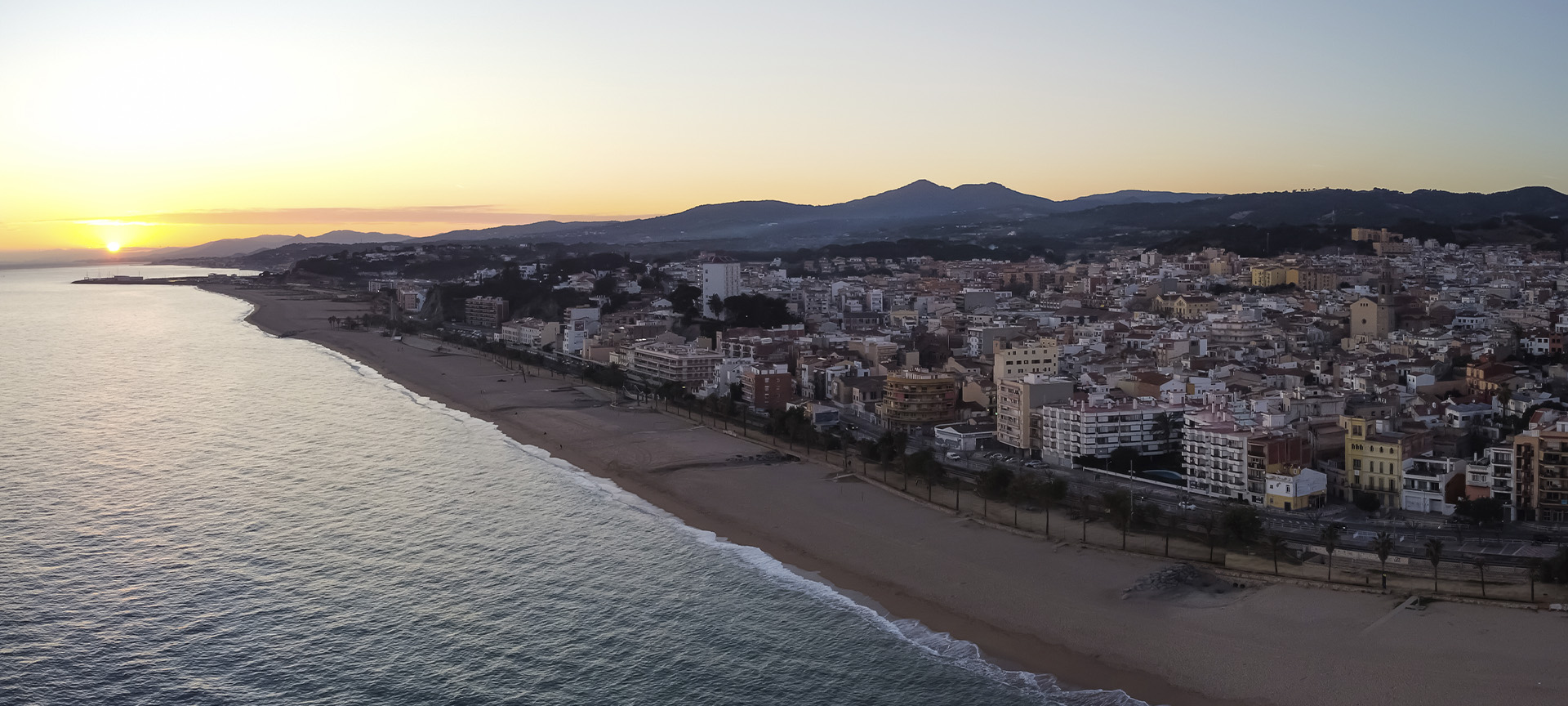 Aerial view of Canet de Mar (Barcelona, Catalonia)