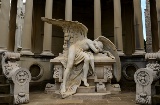 Funerary sculpture in the Poblenou cemetery in Barcelona, Catalonia