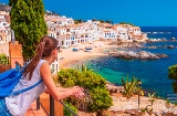 Vista da praia de Palafrugell, Girona