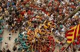 Diada castellera de Villafranca del Penedés, Barcelona, Cataluña.