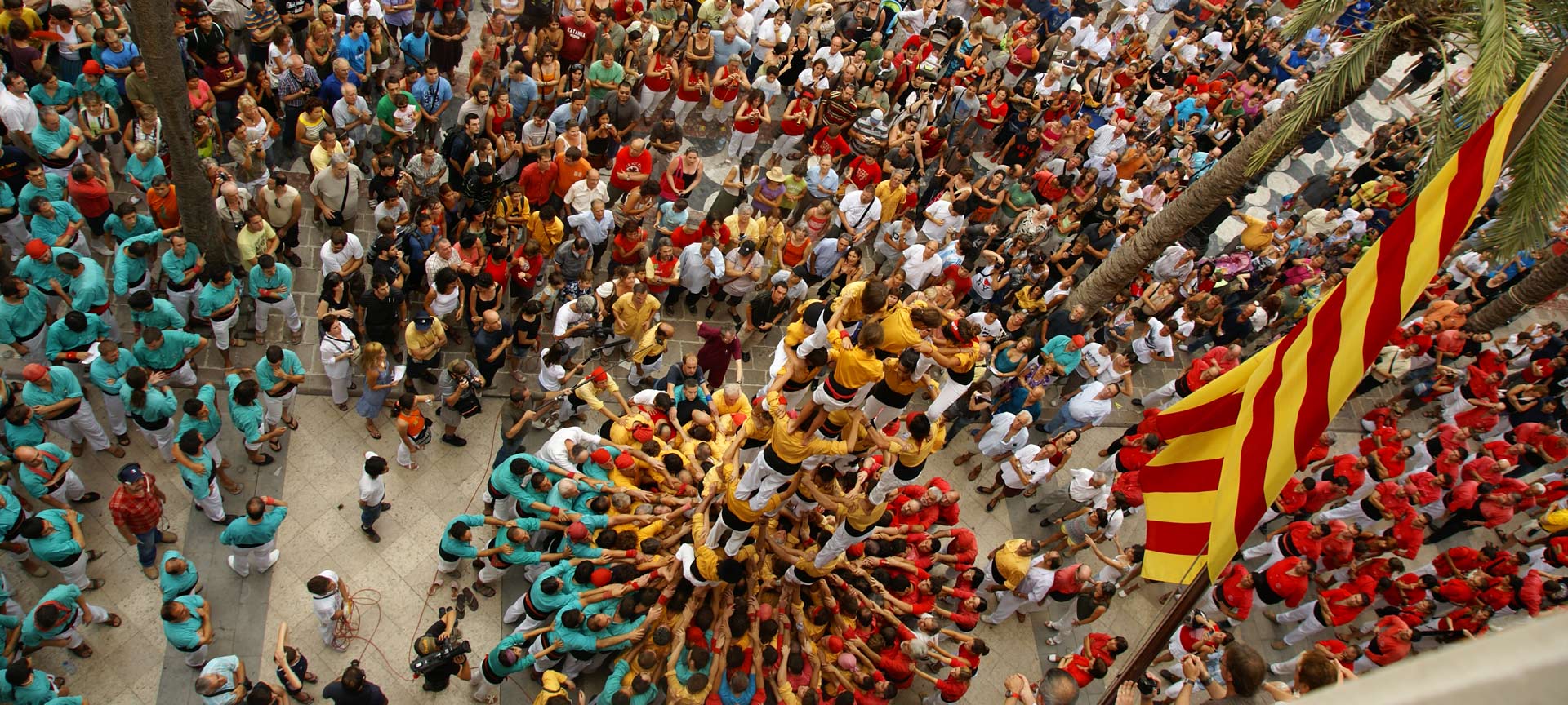 Human towers in Villafranca del Penedés, Barcelona, Catalonia.