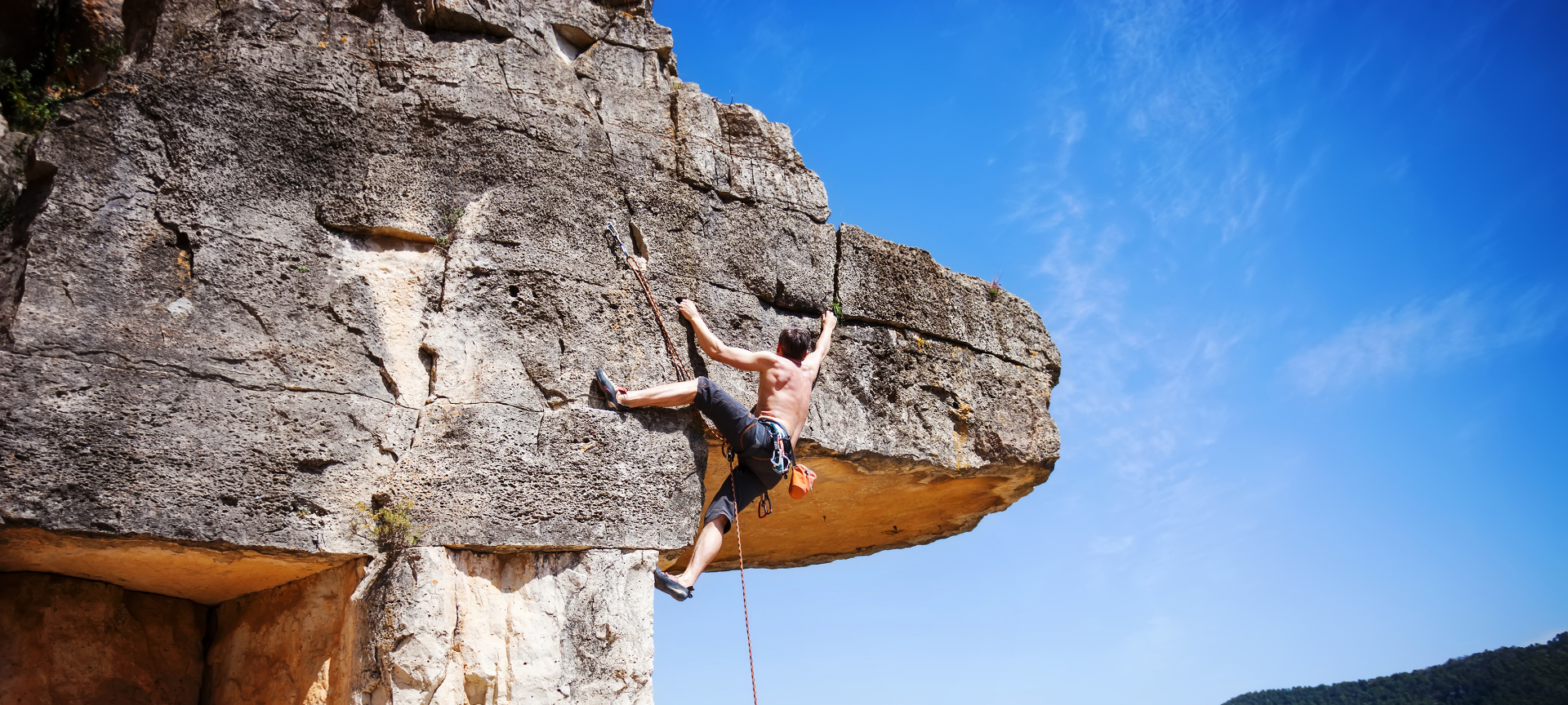 Rock climbing in the area of Siurana in Tarragona, Catalonia