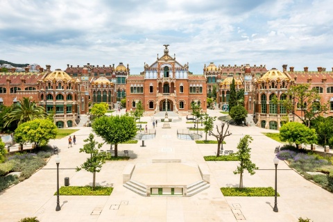 Vista general del Hospital de la Santa Creu y Sant Pau, Barcelona