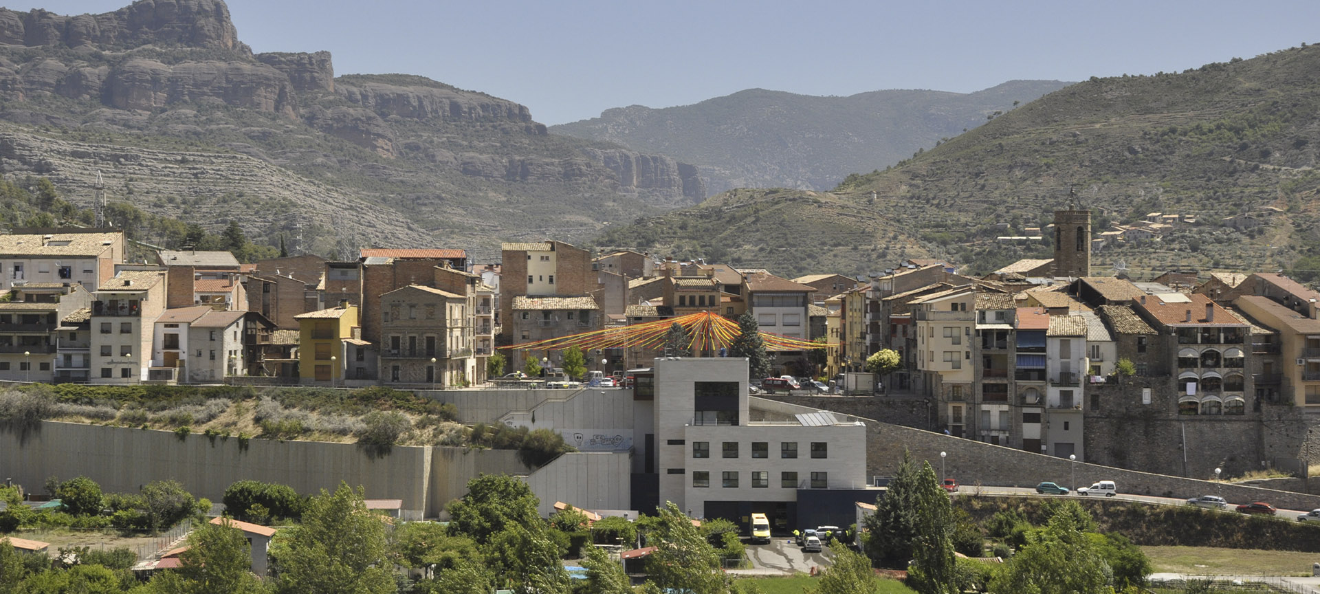 Panoramic view of La Pobla de Segur in Lleida (Catalonia)