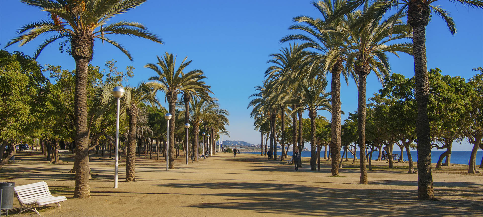 Seafront promenade in Mataró (Barcelona, Catalonia)