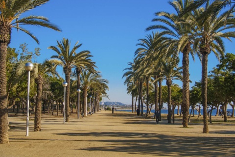Seafront promenade in Mataró (Barcelona, Catalonia)
