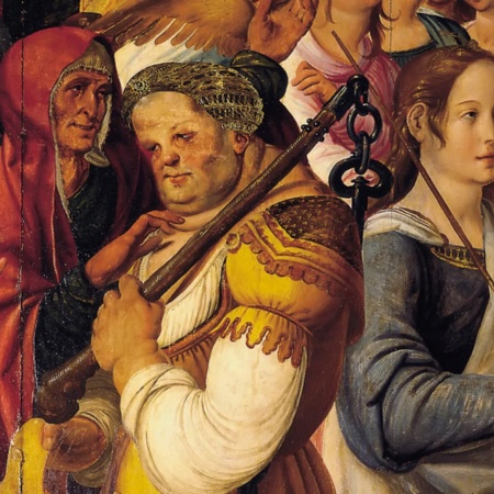 Detalle central del cuadro 'Sant Feliu prisionero'. Óleo sobre lienzo. Museo de Arte. Girona