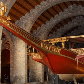 Caravel at the Maritime Museum in Barcelona.