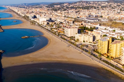 Aerial view of Cunit beach, Tarragona