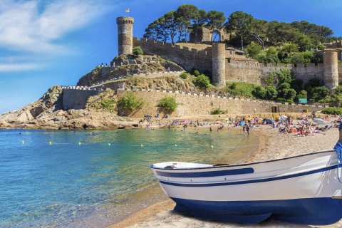 Platja Gran beach in Tossa de Mar (Girona, Catalonia)