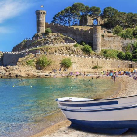 Platja Gran beach in Tossa de Mar (Girona, Catalonia)