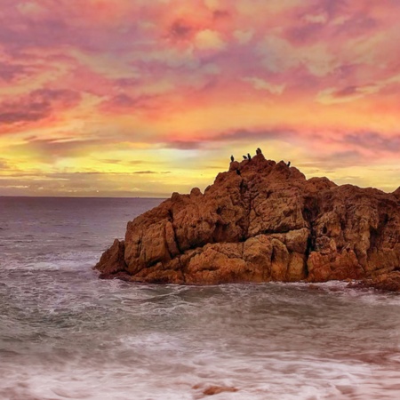"Roca Grossa at Las Rocas beach in Calella "