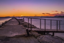 Coucher de soleil à Roses, dans la province de Gérone (Catalogne)