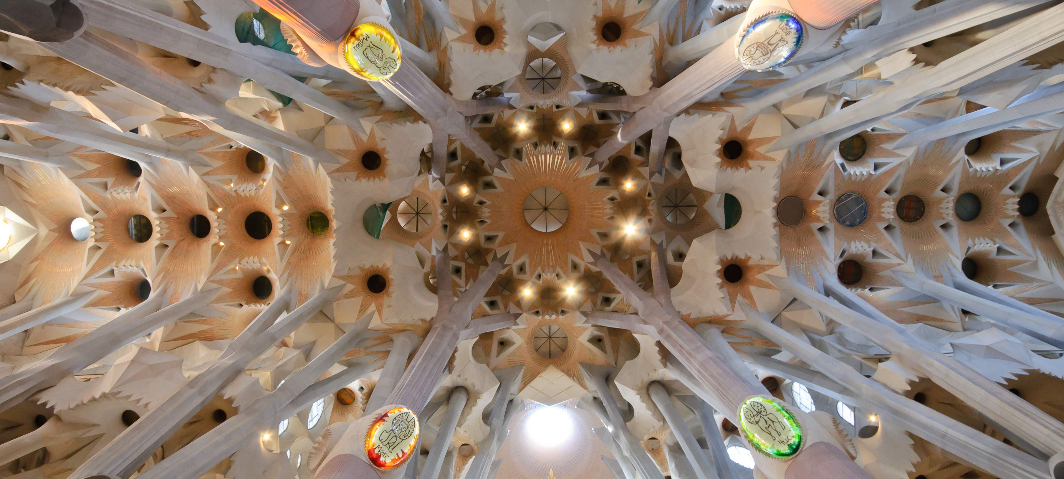 Detail of inside the La Sagrada Familia