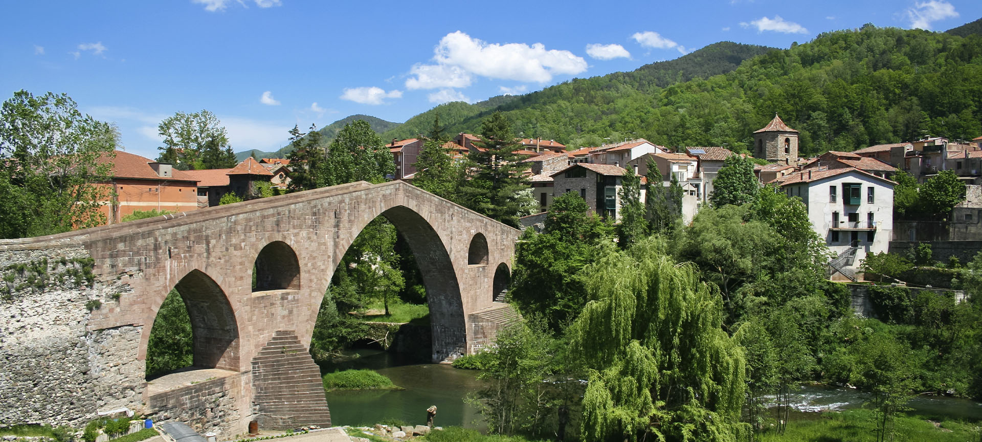View of Sant Joan de Les Abadesses in Girona (Catalonia)