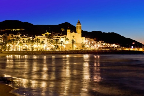 Vista de Sitges, na província de Barcelona (Catalunha)
