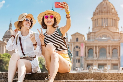 Turistas em Barcelona