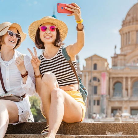 Tourists in Barcelona