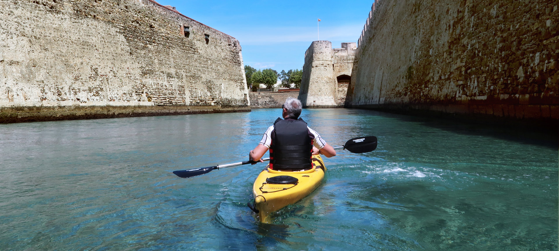 Kayaking on the moat of the Royal Walls of Ceuta Kayaking on the moat of the Royal Walls of Ceuta
