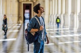 Tourist in a museum