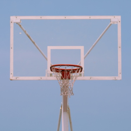 Detail eines Basketballkorbs