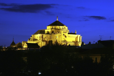 View of the Mosque-Cathedral of Cordoba at night