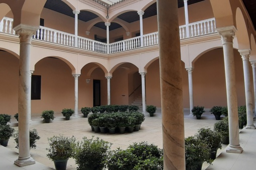 Blick vom Picasso-Museum in Málaga, Spanien